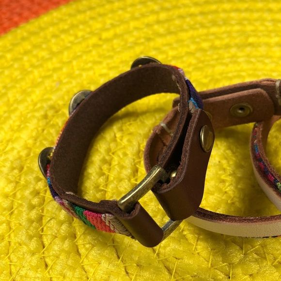 🌟NEW✨ leather and fabric handmade cuffs - Picture 4 of 6